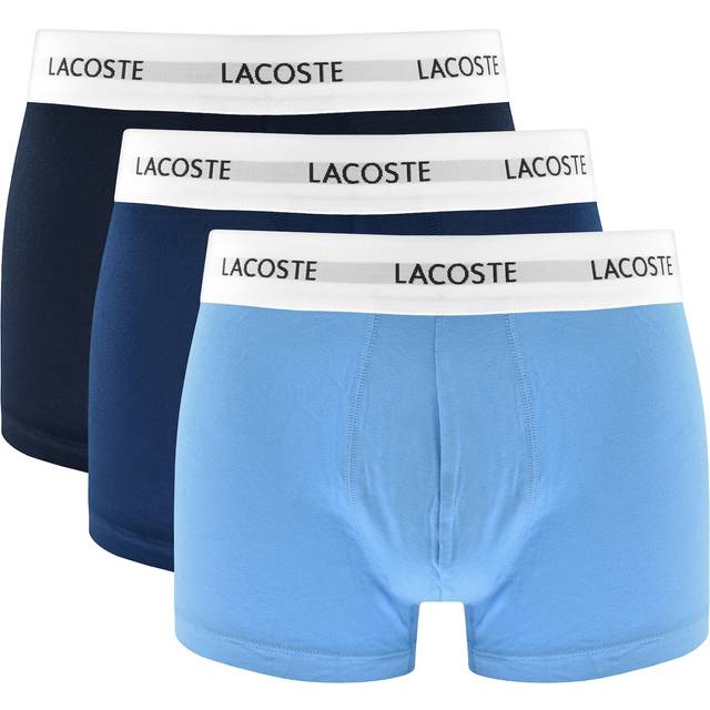 Lacoste 3-Pack Stretch Cotton Trunks Size XXL Blue / Navy Blue