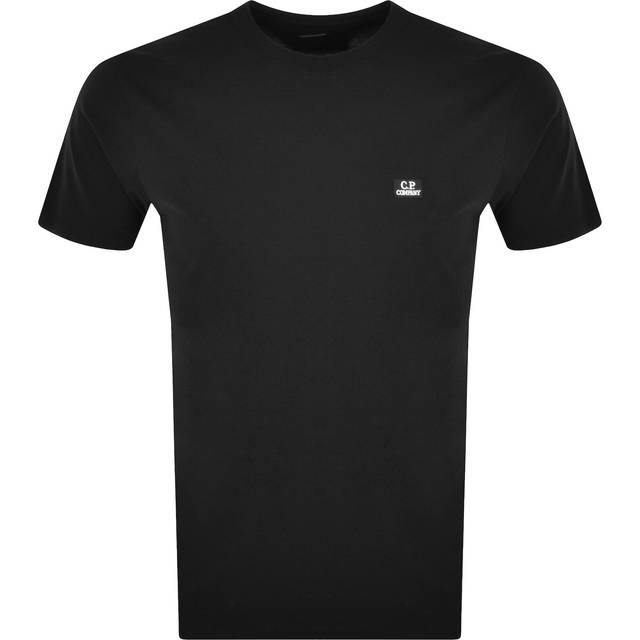 C.P. Company Mens 30/1 Jersey Logo T-Shirt in Black Cotton - Size Medium