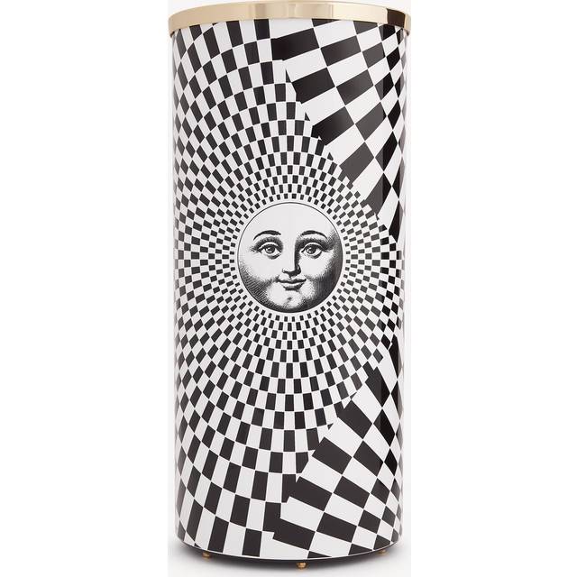FORNASETTI Umbrella stand Solecentrismo white/black - 80% painted iron, 12% plastic, 8% brass