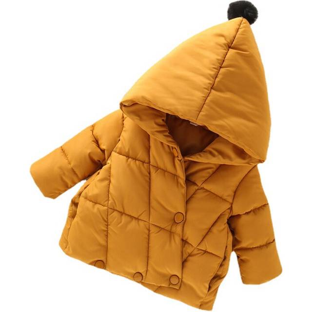 (Yellow, 4-5Years) Baby Kids Girls Winter Jackets Hooded Coats Jacket