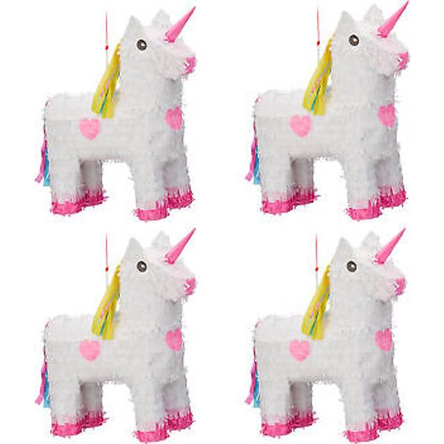 Unicorn pinata kids birthday decoration white-pink party toy 0.2 kg set of 4