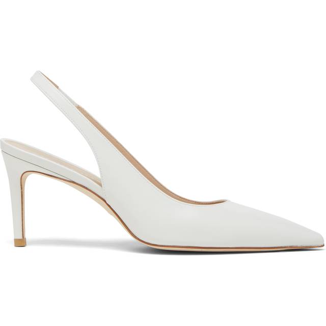 White Stuart 75 Slingback Heeled Pumps (5.5)