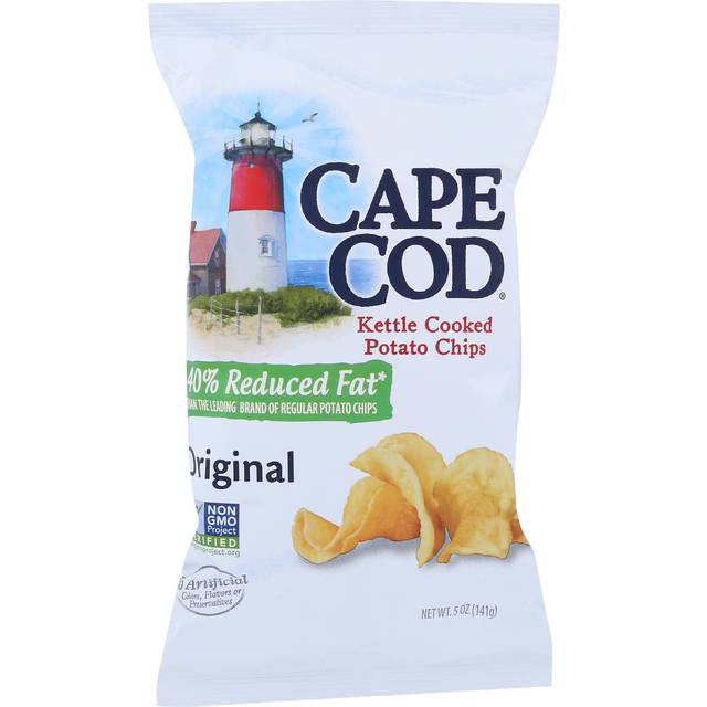 Cape Cod Non-GMO Kettle Cooked Potato Chips 40% Less Fat Original 5 oz