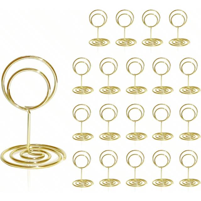 SHEIN Table Number Holders 20Pcs - 2 Inch Mini Place Card Holder Short Table Number Stands For Wedding Party Graduation Reception Restaurant Home Centerpiec