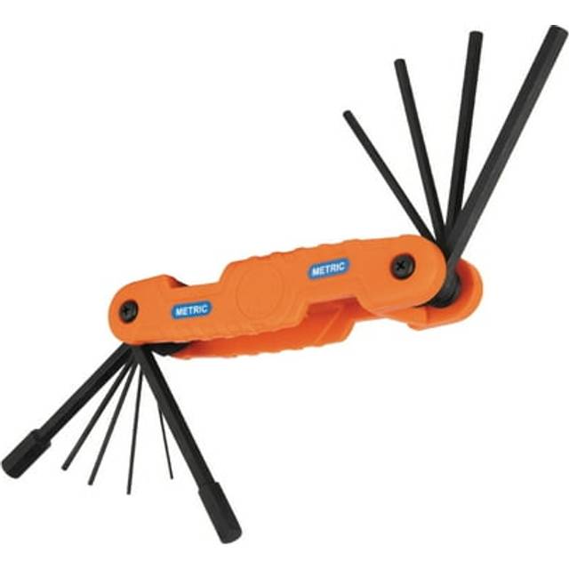 Klein Tools 70550M Pro Folding Hex Key Set  10-Key Metric Sizes 1.5mm to 12mm  Industrial Strength Heat Treated Alloy Steel