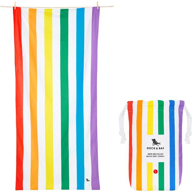 Dock & Bay Beach Towel - Quick Dry  Sand Free - Compact  Lightweight - 100% Recycled - includes Bag - Summer - Rainbow Skies - Extra Large 200x90cm  7
