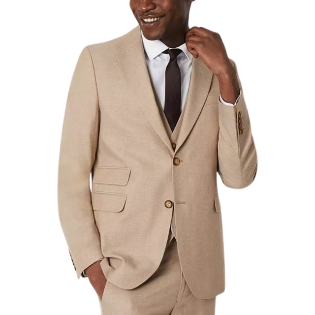 Mens Slim Fit Neutral End On End Suit Jacket