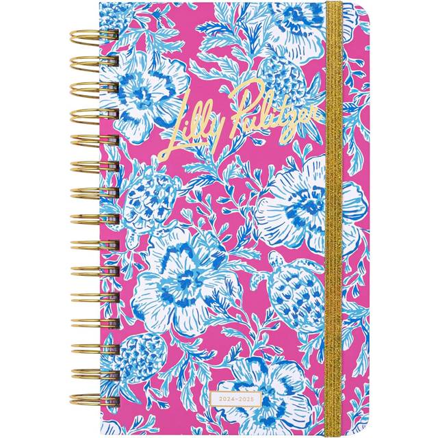 Lilly Pulitzer Medium Planner August 2024 - December 2025  Weekly Agenda & Monthly Calendar  Stickers  Pockets  Spiral Binding  Wave and Sea