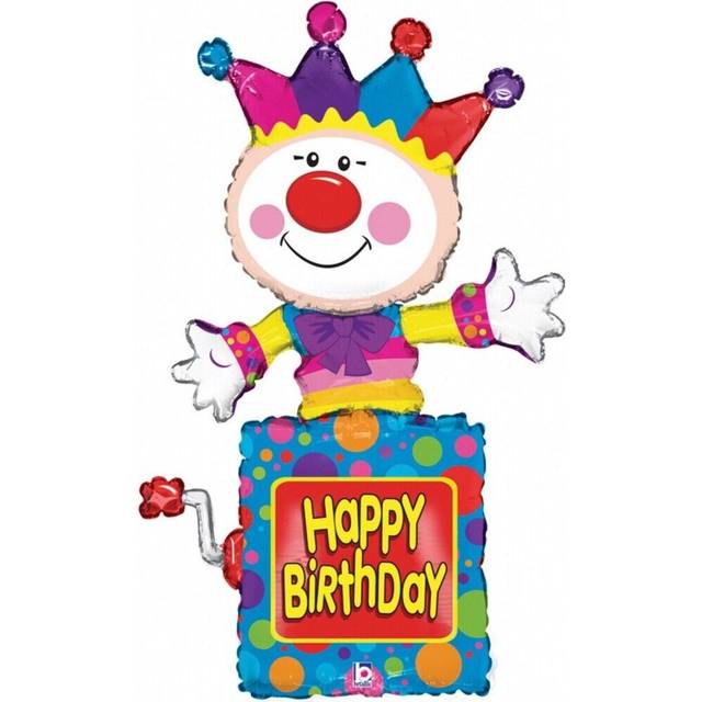Betallic Jack In The Box Metallic Birthday Foil Balloon One Size black