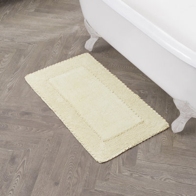 "Laura Ashley Ruffle Border 100% Cotton Bath Rug  Yellow  20""""""""x 34"""""""""