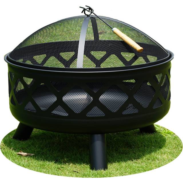 Large Round Fire Pit Bowl 24 inch Garden Camping Heater Burner