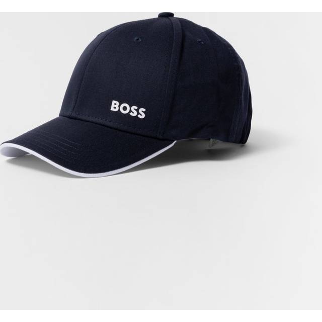 Men's BOSS Green Bold Mens Logo-Print Cap In Cotton Twill - Navy - Size: ONE size