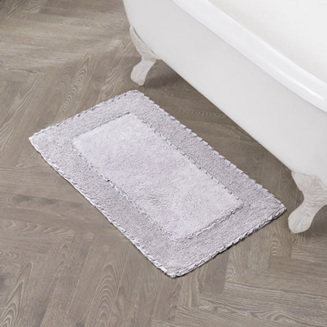 "Laura Ashley Ruffle Border 100% Cotton Bath Rug  Purple  20""""""""x 34"""""""""