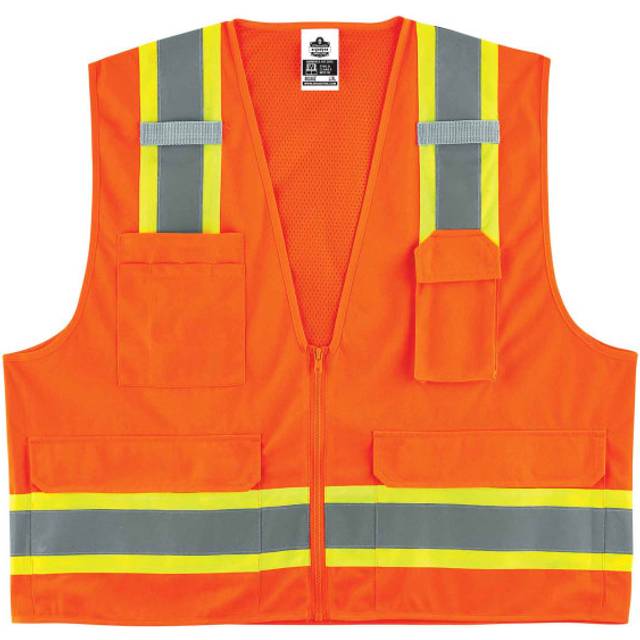 Ergodyne Unisex Two-tone Class 2 Two Tone Surveyors Vest  Orange  Large-X-Large US