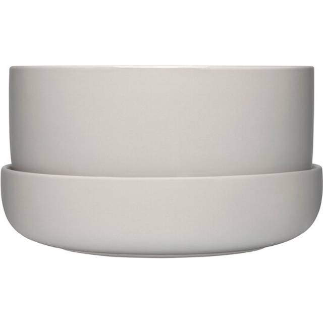 Iittala Nappula kruka med fat Ø24 cm h13 cm Ljusgrå