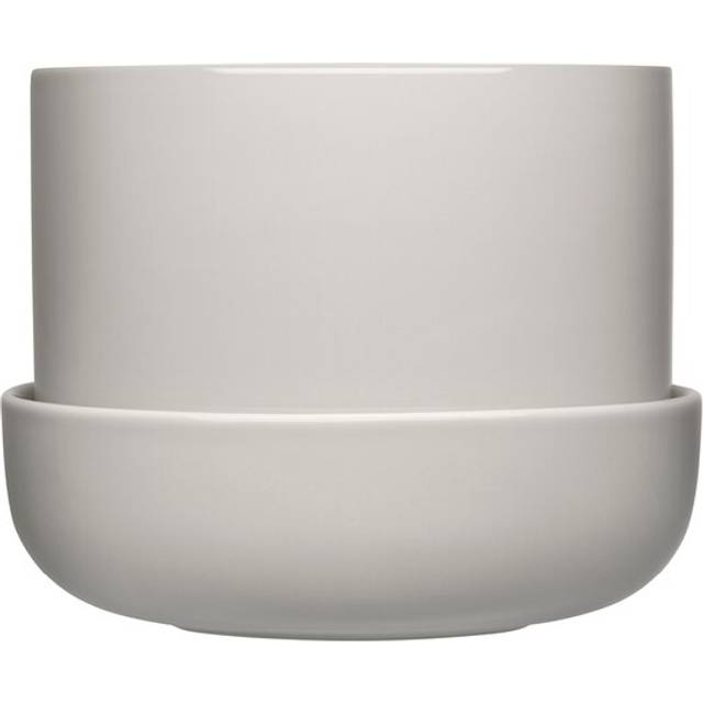 Iittala Nappula kruka med fat Ø17 cm h13 cm Ljusgrå