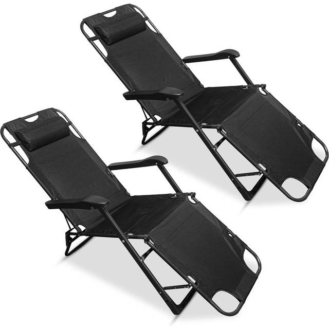 Pack Of 2 Portable Reclining Outdoor Chairs & Loungers
