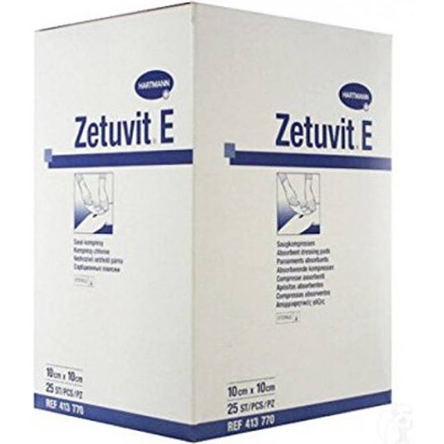 Hartmann Zetuvit E Sterile Absorbent Dressing Pads, 10cm x 10cm, Pack of 25