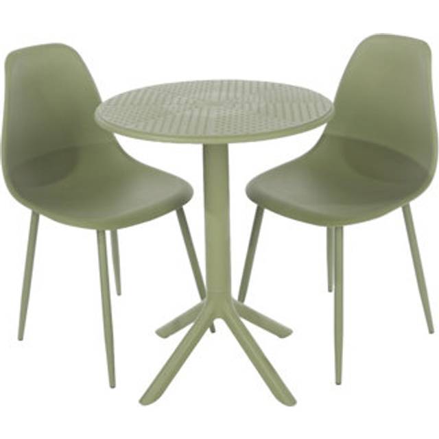 Three-Piece Cala Bistro Table and Two Chair Outdoor Set - Moss Green, Green