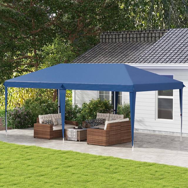 Outsunny 6 x 3(m) Pop Up Gazebo Patio Party Event Heavy Duty Canopy Blue