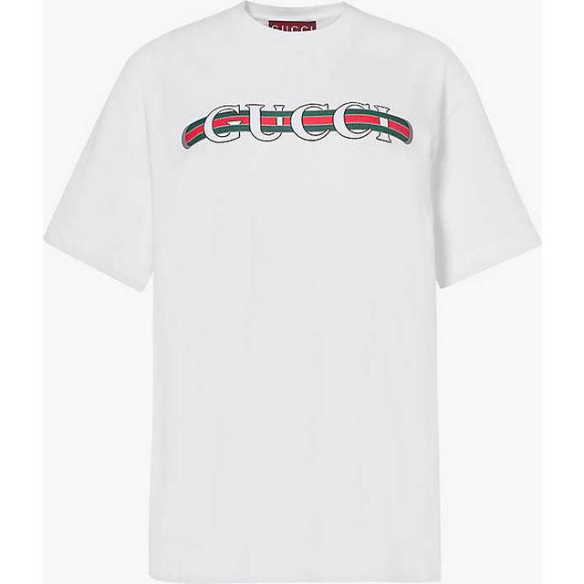 Gucci Womens White Mc Ancora Brand-print Cotton-jersey T-shirt L