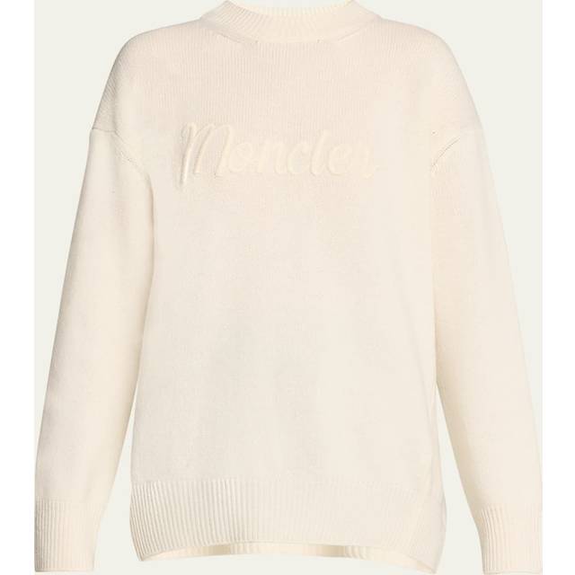 Wool-Cashmere Embroidered Logo Sweater - WHITE - 1 (Small)