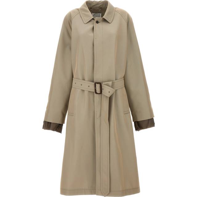 Maison Margiela, Kappa, Herr, M, Bomull, Bomullstrenchcoat med förlängda manschetter - beige (M)