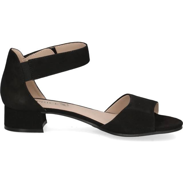 CAPRICE Damer 9-28212-42 sandal med klack, Svart mocka, 38.5 EU