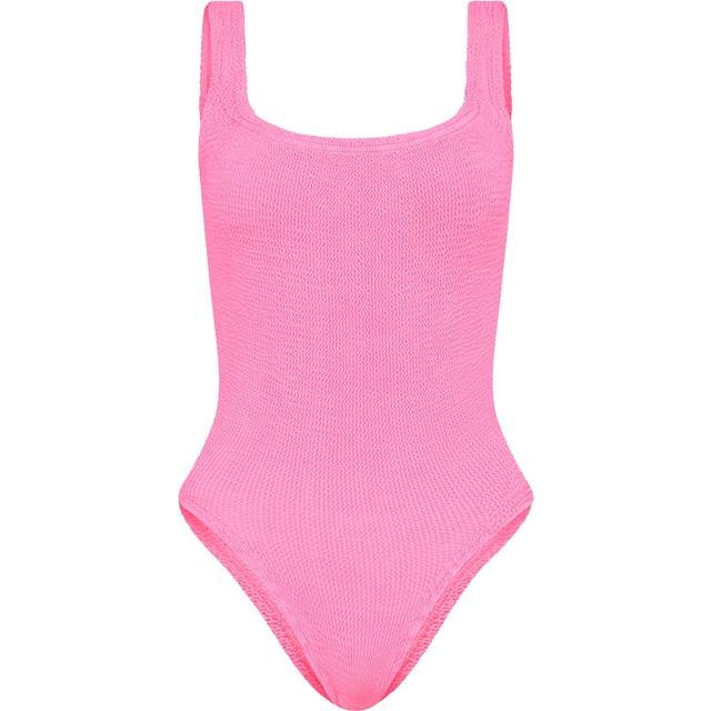 HUNZA G Square Neck Swimsuit - Pink