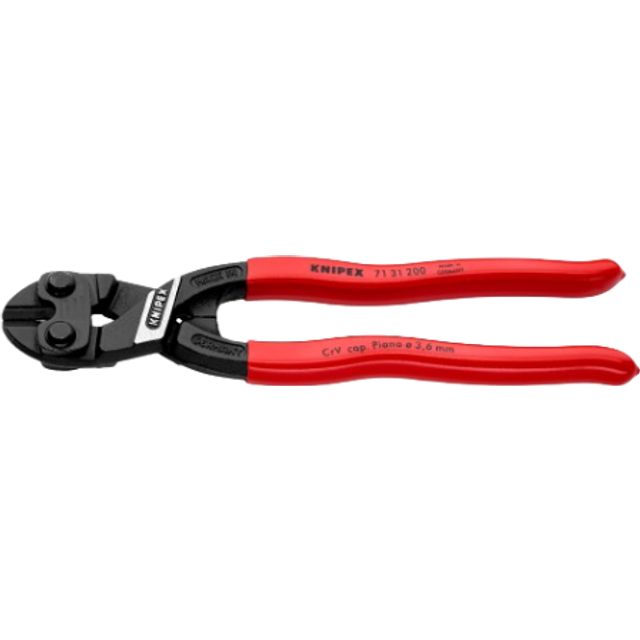 Knipex CoBolt Kompaktbultsax svart, försedd med korrosionsskydd, med plastöverdrag 200 mm (SB-kort/blister) 71 01 200 SB