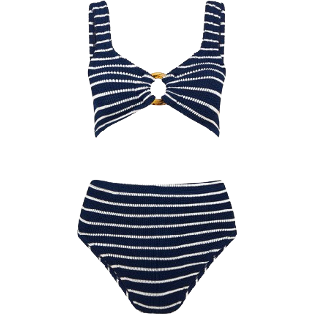 Hunza G Navy & White Nadine Bikini - Navy/White Stripe - UNI