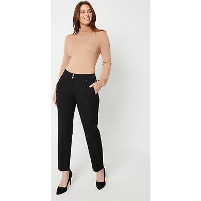 Womens Black Smart Tapered Leg Trousers - 14