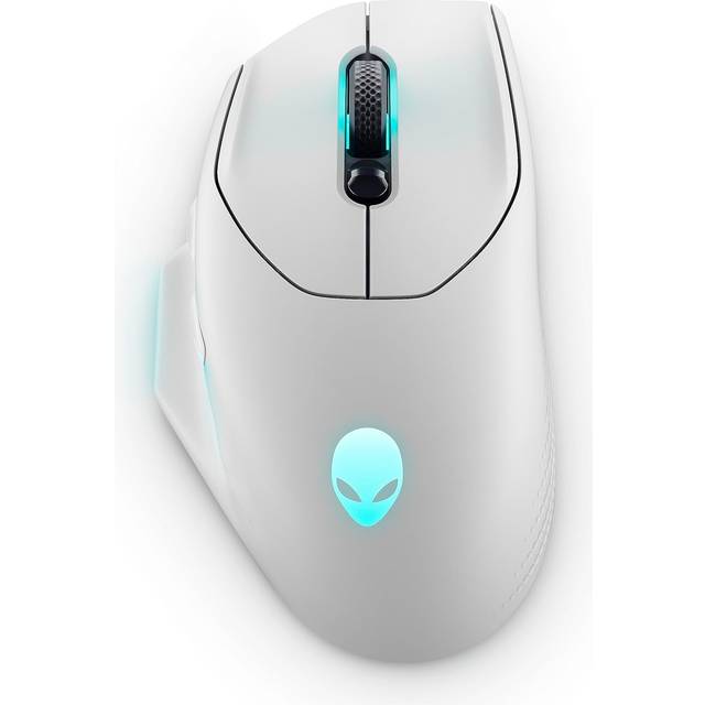 Alienware AW620M - Mus - högerhänt - optisk - 7 knappar - kabelansluten, trådlös - USB, 2.4 GHz - månljus - detaljhandel - låda