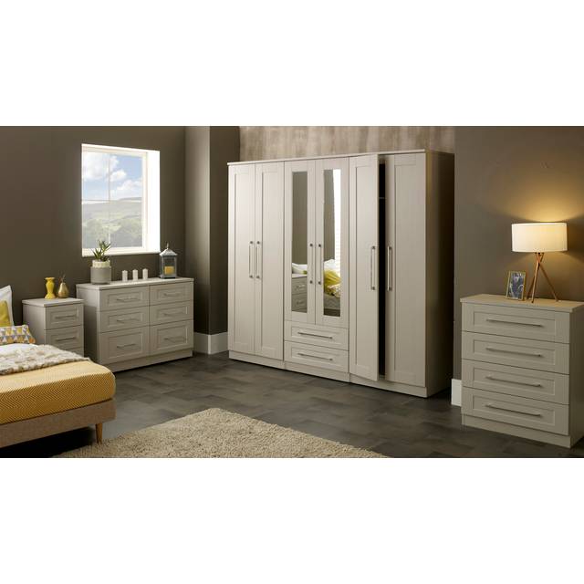Ready Assembled Tilly Lamp Table With Drawer Grey Matt/Oak, Grey