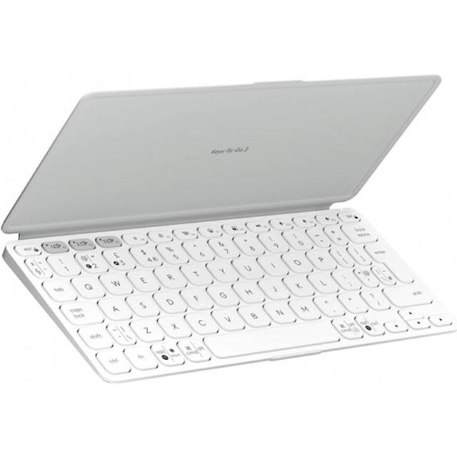 Logitech Tangentbord Keys-To-Go 2 för surfplattor in Pale Gray, US International (Qwerty)