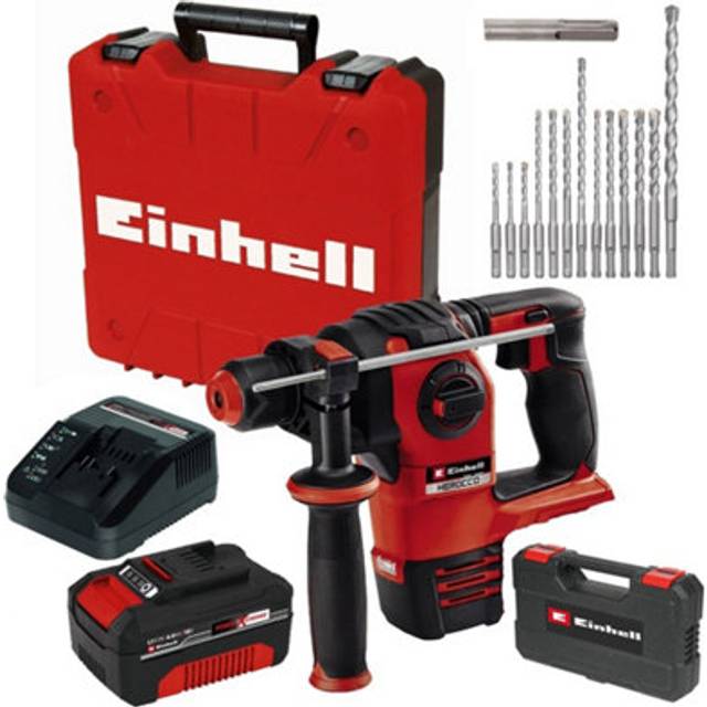 Power X-Change herocco 18/20 18v sds Brushless Rotary Hammer Drill +12PC - Einhell