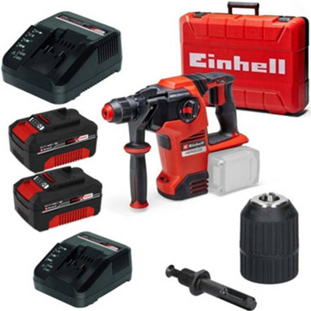 Einhell 18v 36V X-Change Cordless SDS Hammer Drill Kit + Keyless Chuck + Adapter