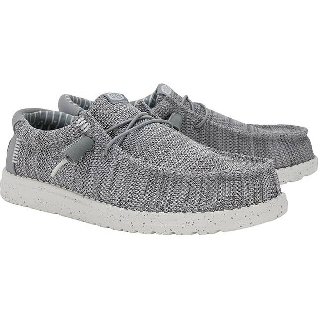 Hey Dude Wally Stretch Sox, mäns Shoes, herr slip-on loafers, bekväm och lätt, GRÅ, 42 EU