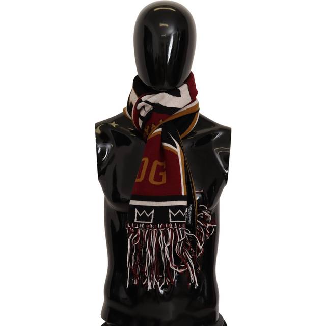 Dolce & Gabbana Multicolor Wool Knit DG King Shawl Wrap Scarf