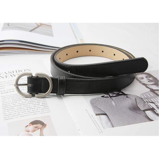 (StyleE) Stylish Unisex Faux Leather Belt With Metal Buckle Belt Paired With Jeans