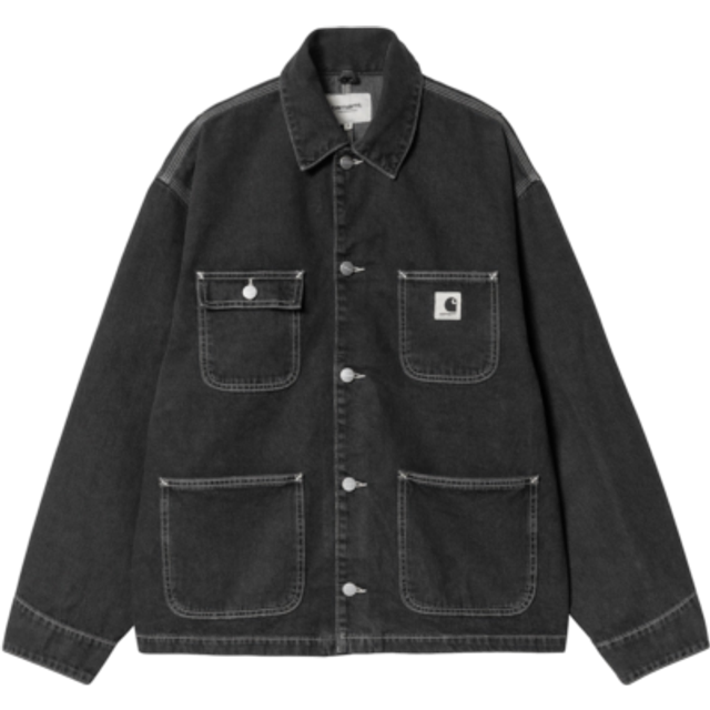 Carhartt Work In Progress Black OG Michigan Denim Jacket - Black Stone Washed - S