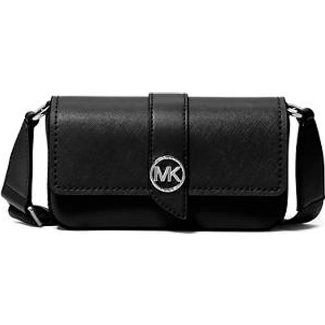 MICHAEL Michael Kors Greenwich East West Leather Crossbody Bag - Black