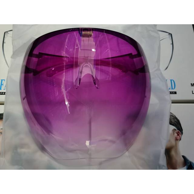 (Purple) In Stock! 1Pcs Full Face Shield Unisex Oversize Shield Visor Sunglasses