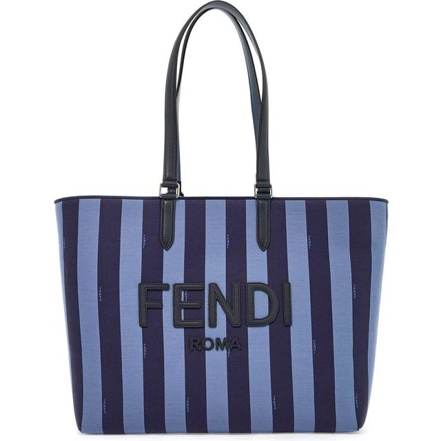 Fendi, Tote Bags, male, Blue, ONE SIZE, Jacquard Pequin Shopping Bag