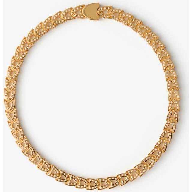 Burberry Shield Infinity Necklace - Gold/Clear - 38