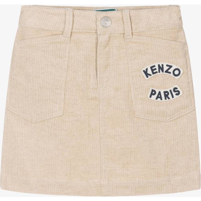 Corduroy Logo Skirt in Ivory