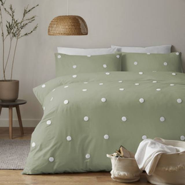 Appletree 100% Cotton Dot Garden Duvet Set - Age Green - King