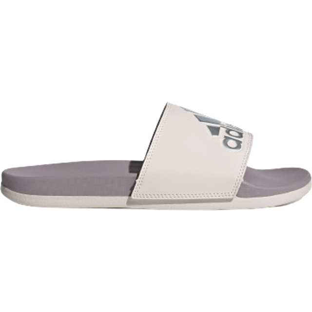 adidas Women's Adilette Comfort Slide Sandal, Preloved Fig/Silver Metallic/Putty Mauve, 11
