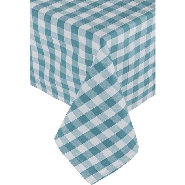 Homescapes Blue Block Check Gingham Tablecloth, 54 x 70 Inches