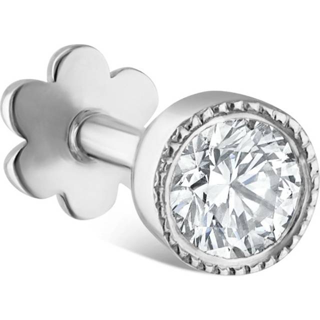 Maria Tash Scalloped Set Diamond Threaded Single Stud Earring - White - 2.5mm